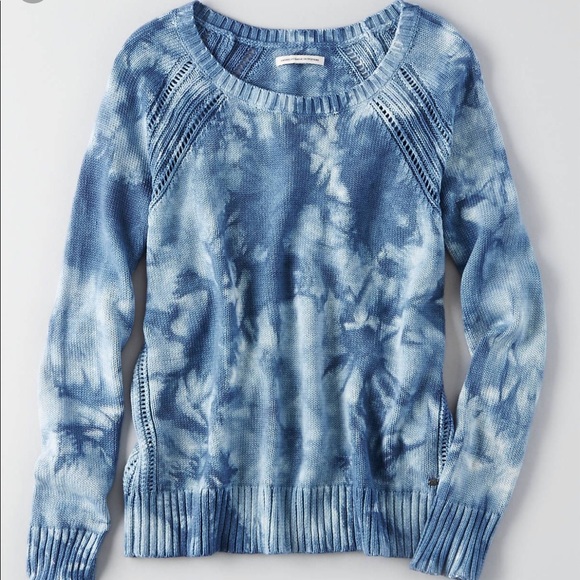 American Eagle Outfitters Sweaters - American Eagle Blue Tye Dye Sweater SZ XS